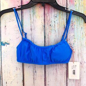 Women's Gianni Bini GB Mali Sol Tunnel Bralette Swim Top S-M Blue NEW